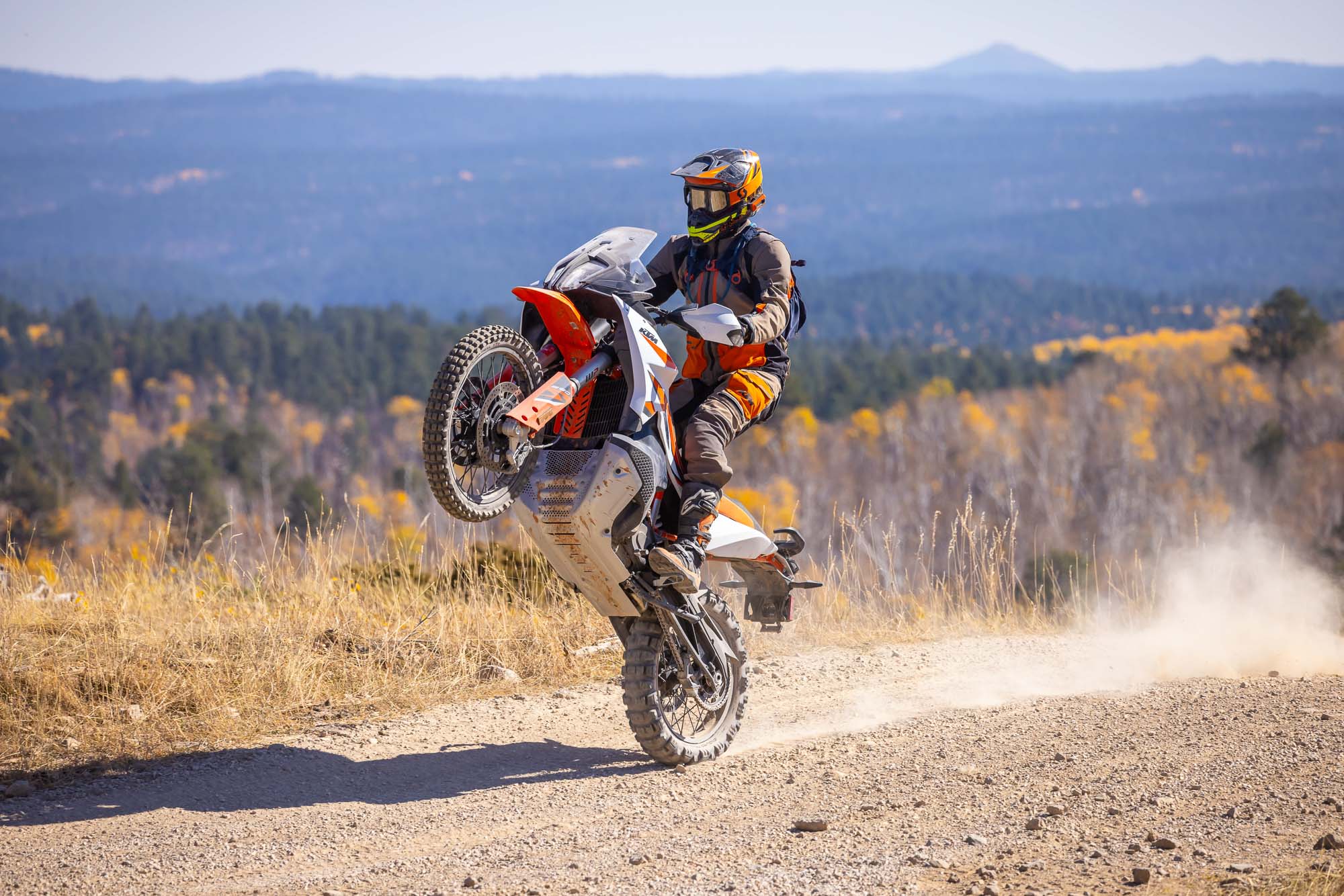 KTMRally2024-CudbyPhoto-314-25 Close-up of Ducati DesertX Rally's high front mudguard and wheel.